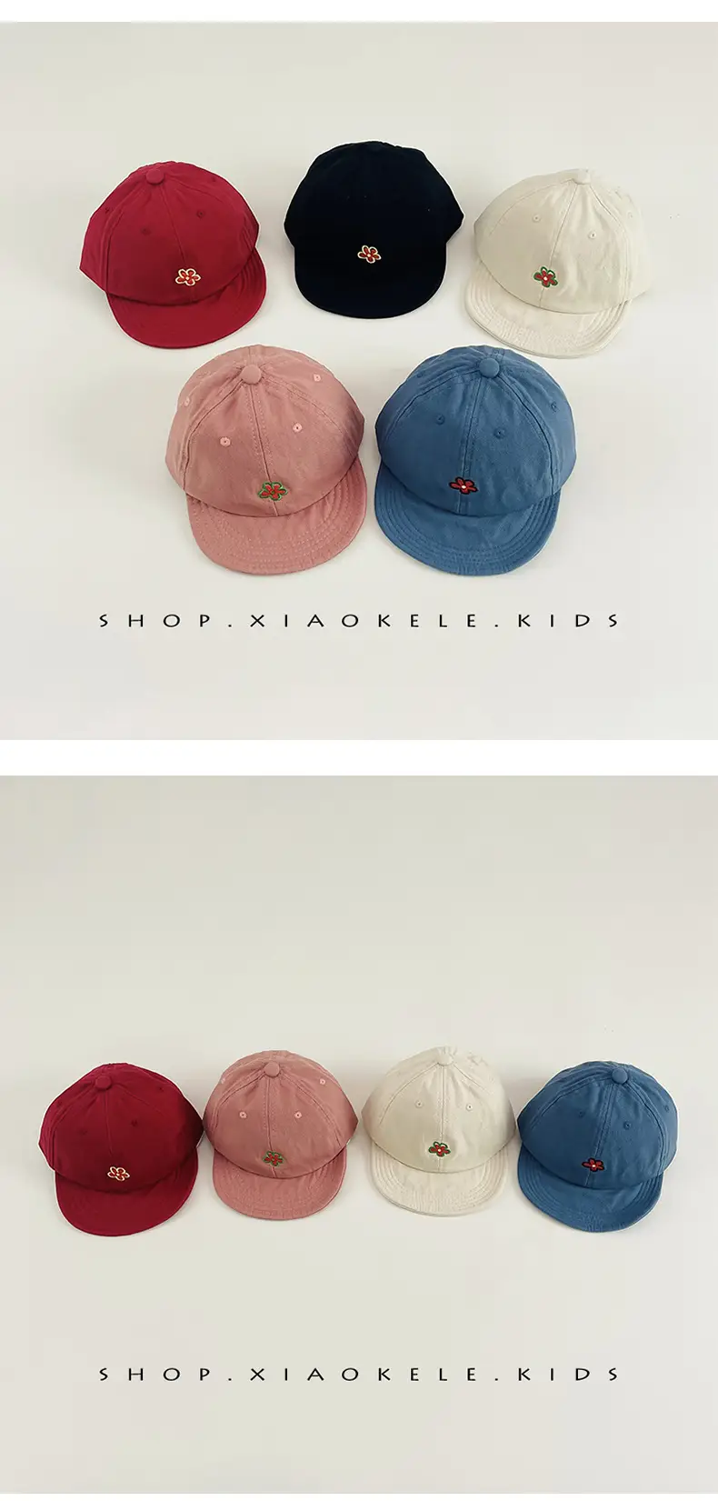 Red Floral Baby Cap for Girls Soft Bristle Hat — feature 3