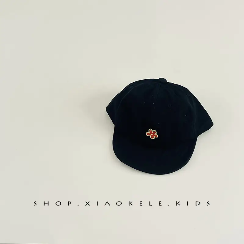 Red Floral Baby Cap for Girls Soft Bristle Hat - Image 5