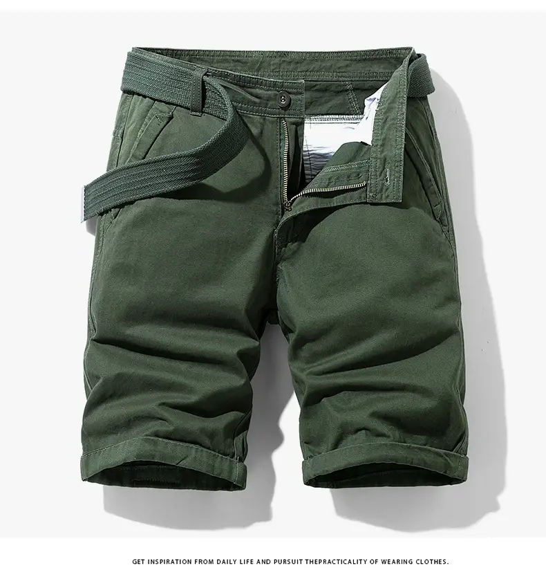 Men's Grey Tooling Shorts Summer Casual Loose Fit — feature 14