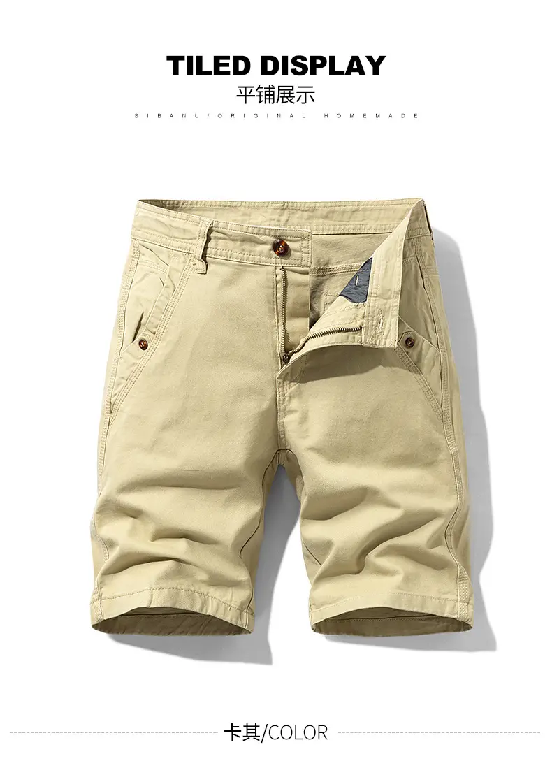 Men's Grey Tooling Shorts Summer Casual Loose Fit — feature 17