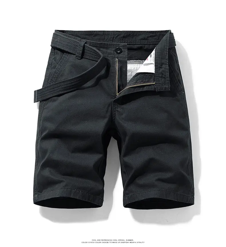 Men's Grey Tooling Shorts Summer Casual Loose Fit — feature 8