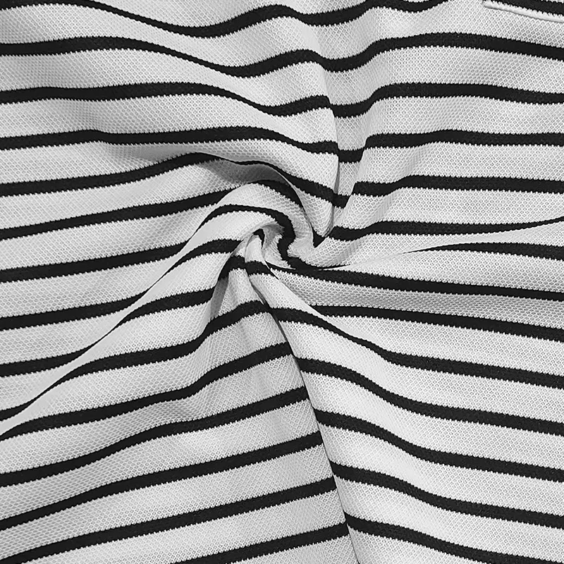 Men Striped Long Sleeve Henry T-Shirt Black White — feature 11