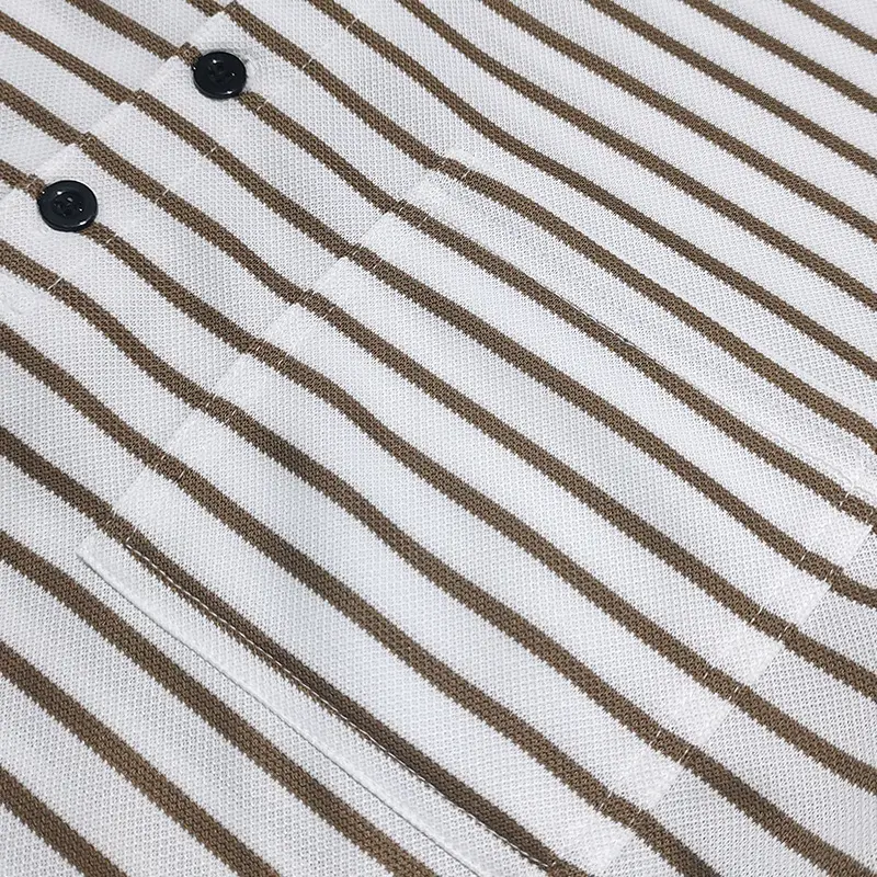 Men Striped Long Sleeve Henry T-Shirt Black White — feature 17