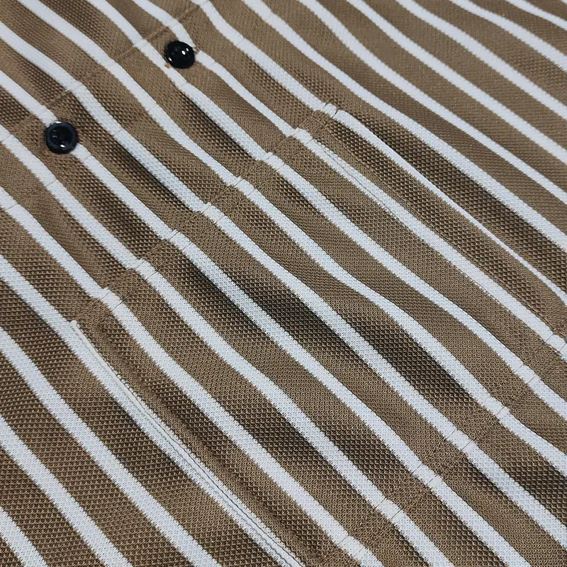 Men Striped Long Sleeve Henry T-Shirt Black White — feature 33