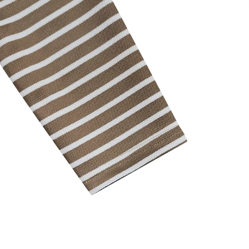 Men Striped Long Sleeve Henry T-Shirt Black White — feature 34