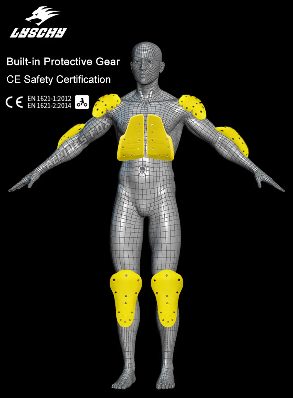 Thunder Wing Ce2 Level Certified Built-In Protective Gear Motorcycle Cycling Clothing Shoulder Pads Elbow Pads Back Pads Knee Pads Chest Pads Universal Type — feature 2