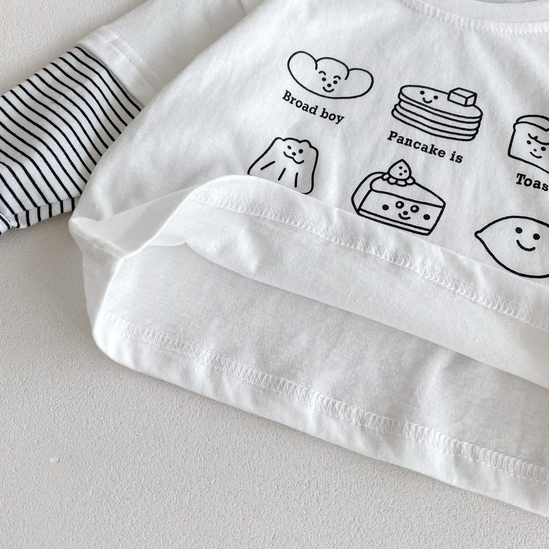 Children's White Cartoon T-Shirt 0-5Yr Boys Autumn - Image 4