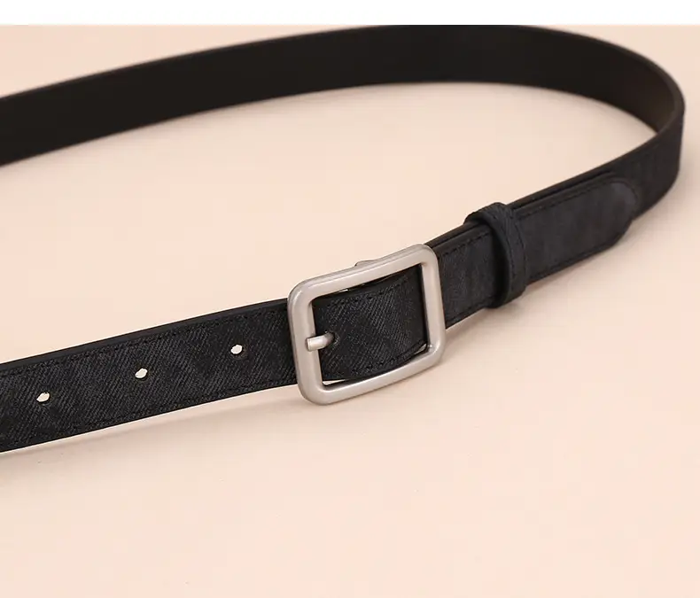 Women Blue Leather Belt with Silver Buckle for Jeans — feature 10