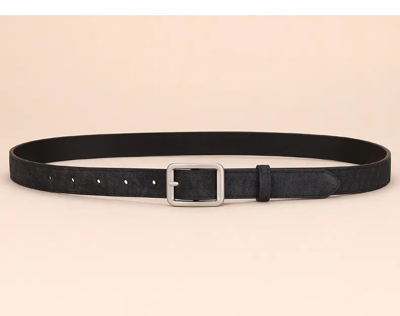 Women Blue Leather Belt with Silver Buckle for Jeans — feature 15