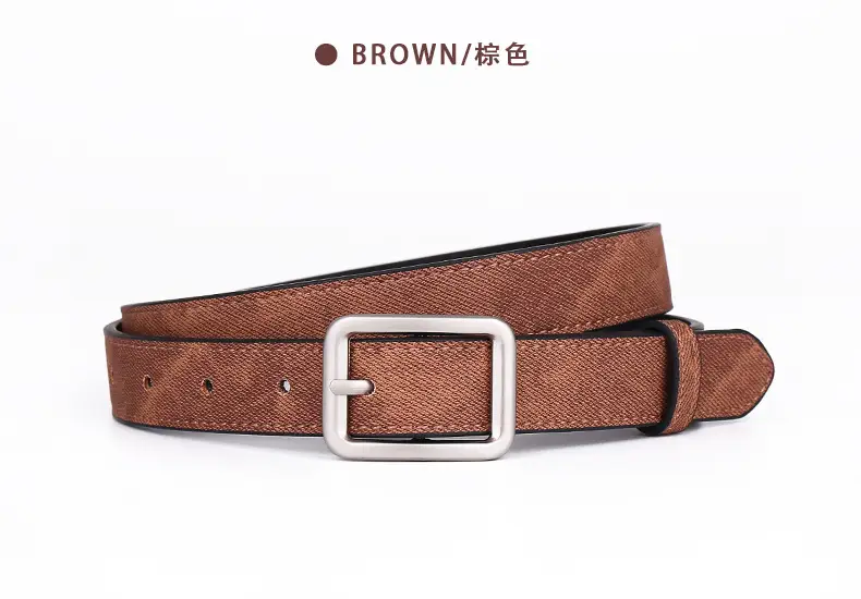 Women Blue Leather Belt with Silver Buckle for Jeans — feature 21