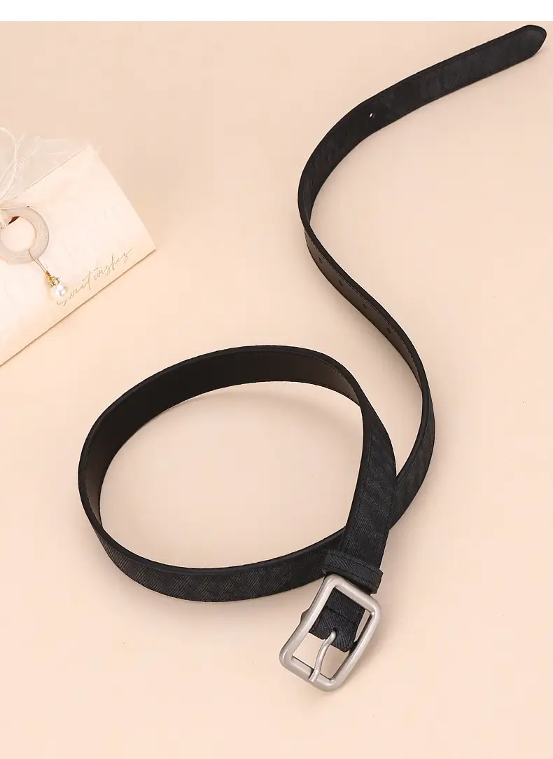 Women Blue Leather Belt with Silver Buckle for Jeans — feature 23