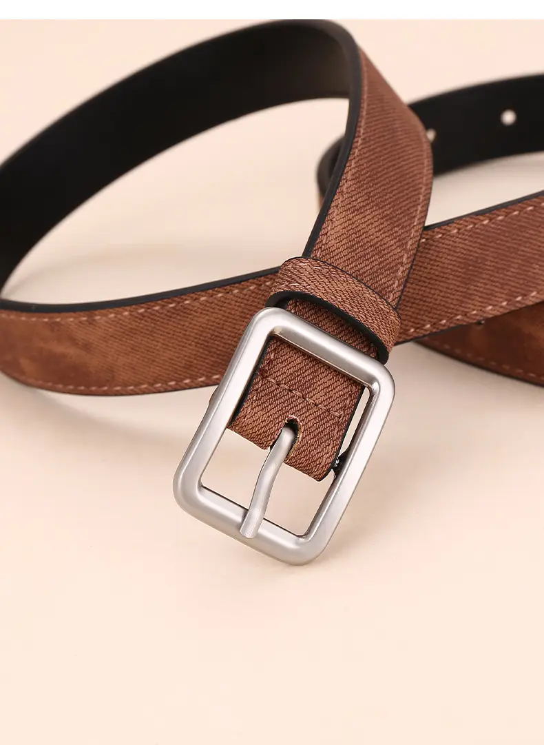 Women Blue Leather Belt with Silver Buckle for Jeans — feature 27