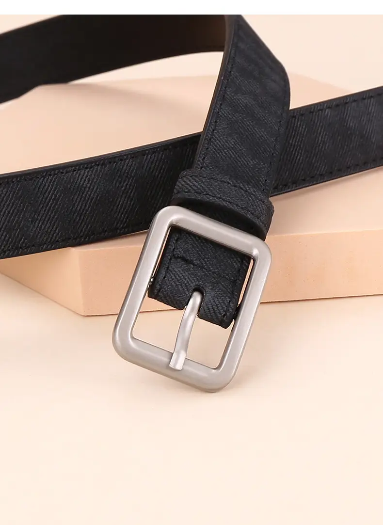 Women Blue Leather Belt with Silver Buckle for Jeans — feature 28