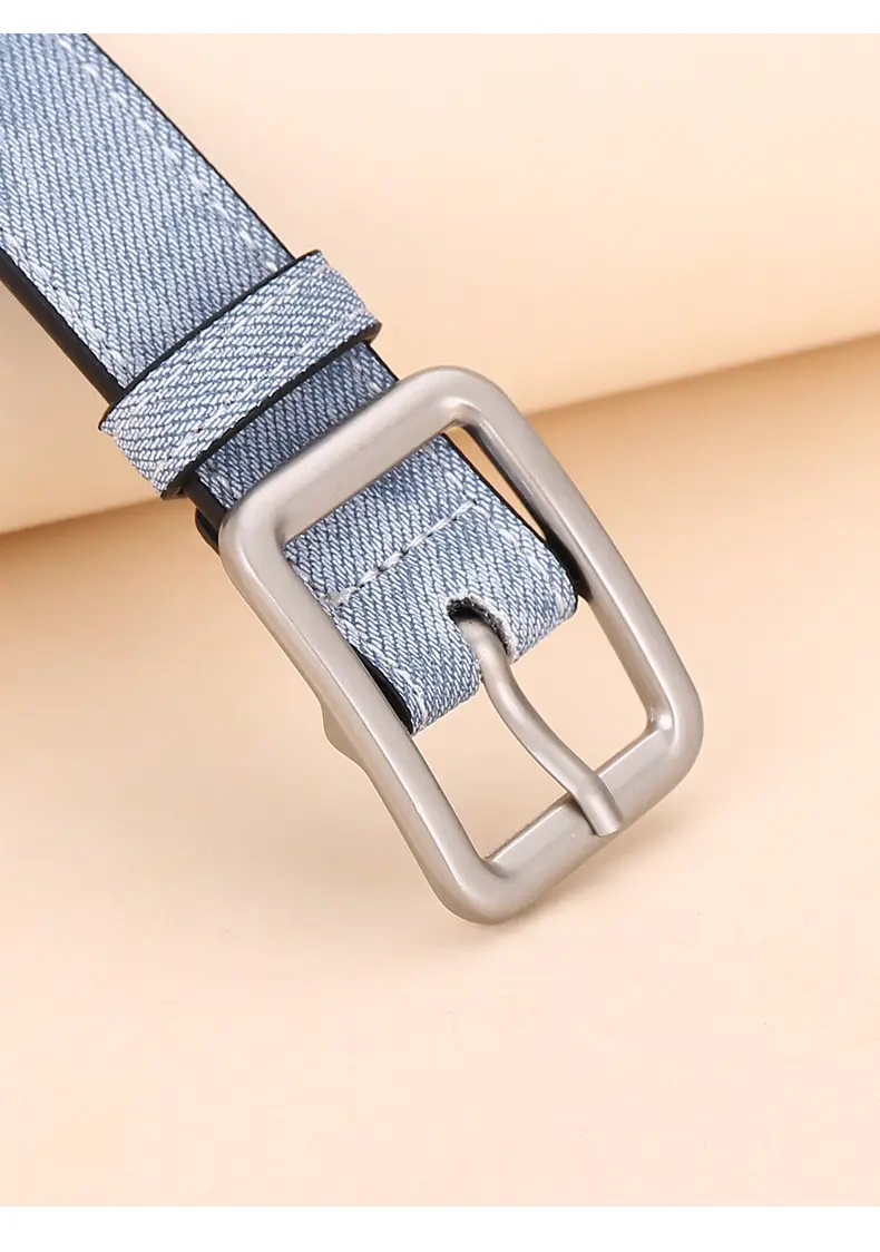 Women Blue Leather Belt with Silver Buckle for Jeans — feature 29