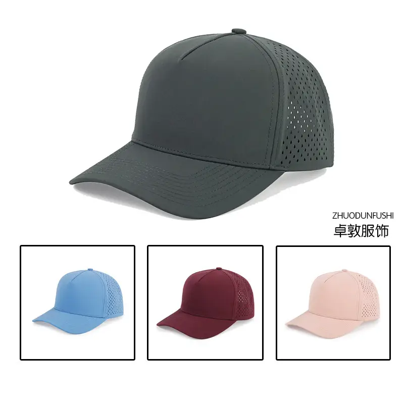 Blue Laser Perforated Men's Travel Cap - Image 9
