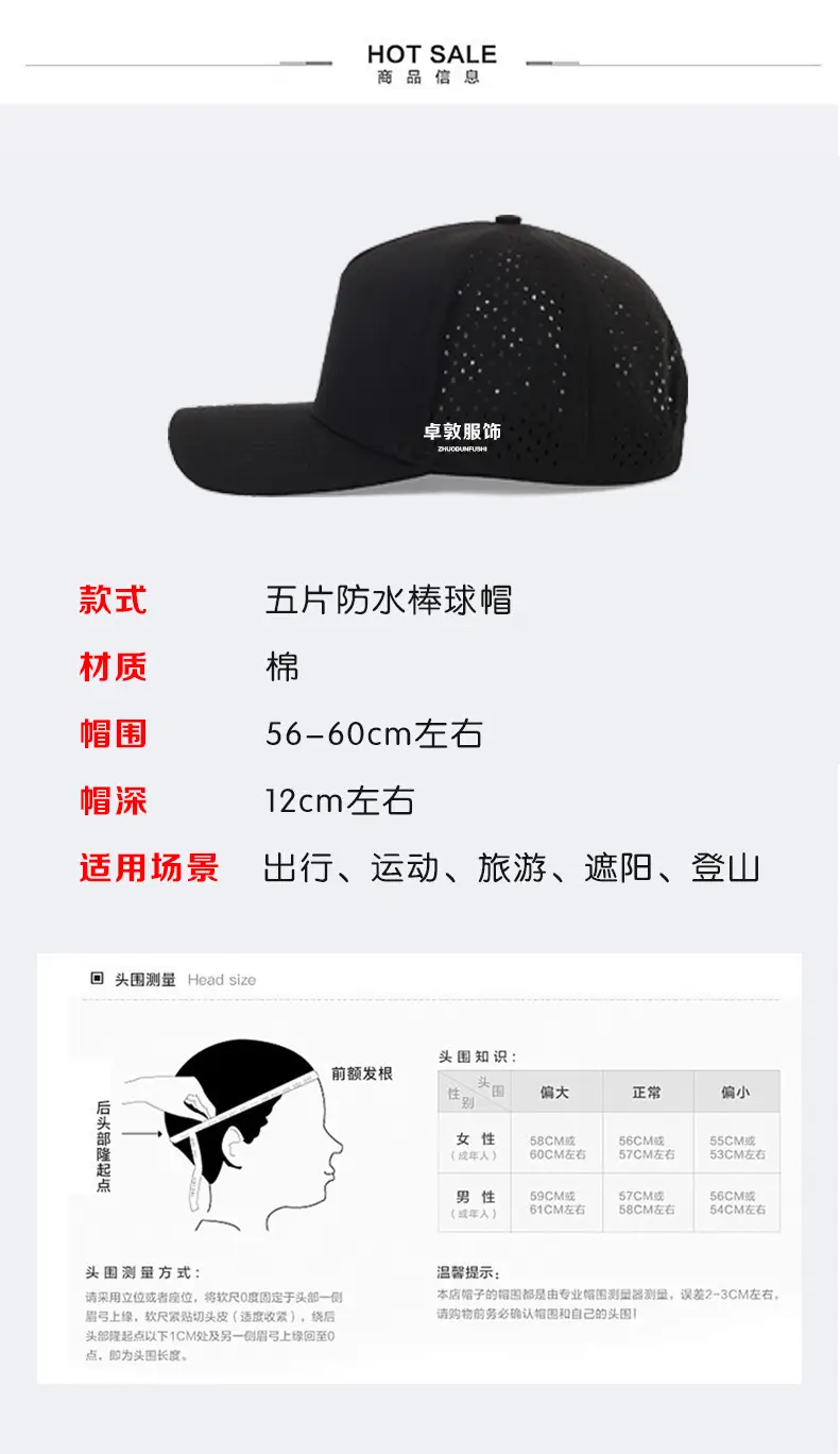 Blue Laser Perforated Men's Travel Cap — feature 2