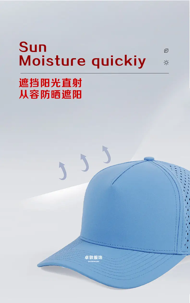 Blue Laser Perforated Men's Travel Cap — feature 3