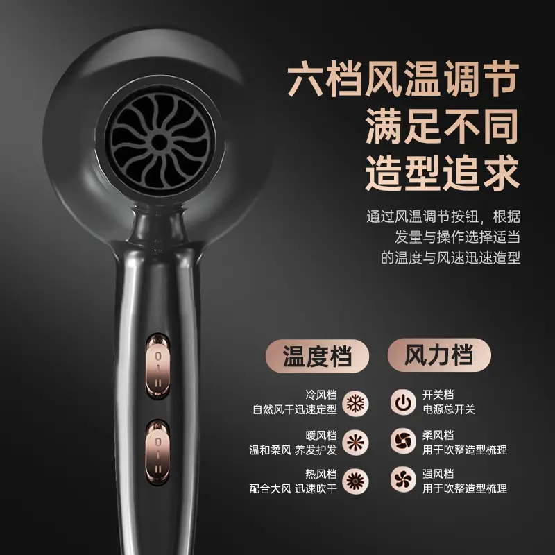 Travworld Black Hair Dryer with 5 Accessories - Image 9