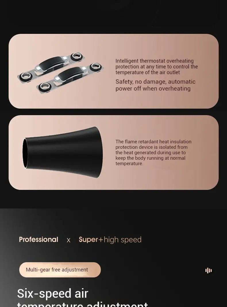 Travworld Black Hair Dryer with 5 Accessories — feature 14