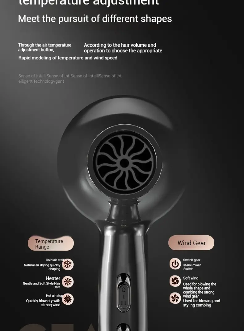 Travworld Black Hair Dryer with 5 Accessories — feature 15
