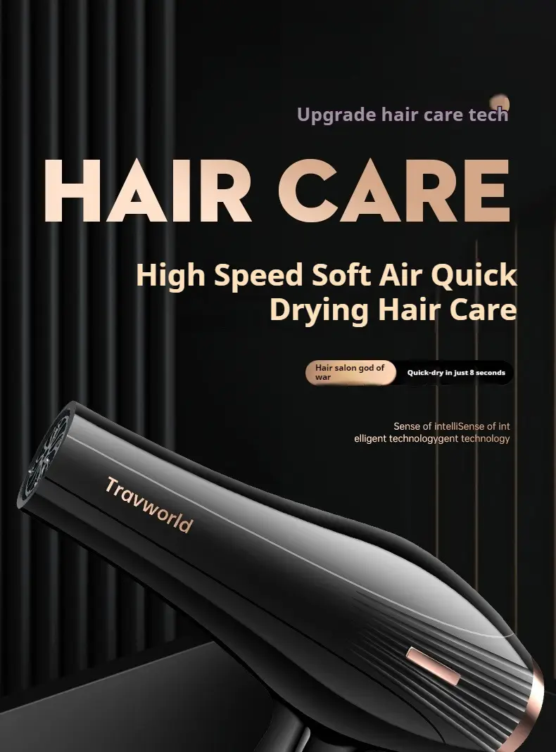 Travworld Black Hair Dryer with 5 Accessories — feature 3