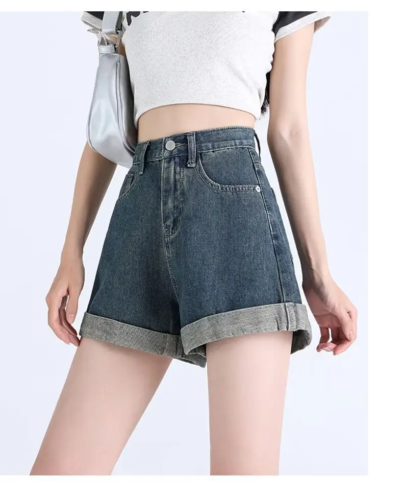 Women's Dark Blue Pear-Shaped High Waist Jeans 2024 — feature 14
