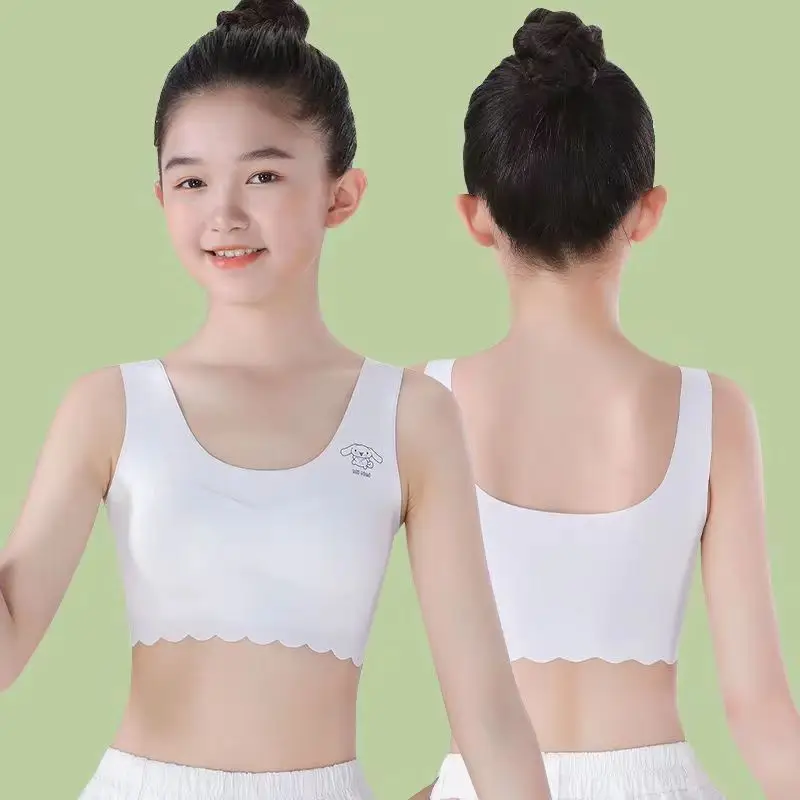 Ice Silk Traceless Underwear 12 Girls' Summer Ice Silk Girls' Anti-bump Underwear for Primary and Secondary School Students Girls' Underwear Bra