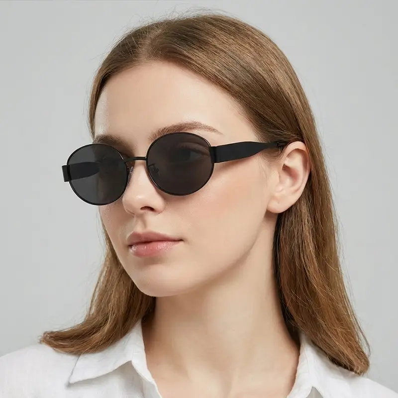 2024 New Metal Oval Sunglasses European American Fashion - Image 8