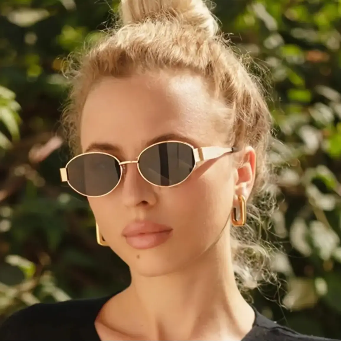 2024 New Metal Oval Sunglasses European American Fashion — feature 5
