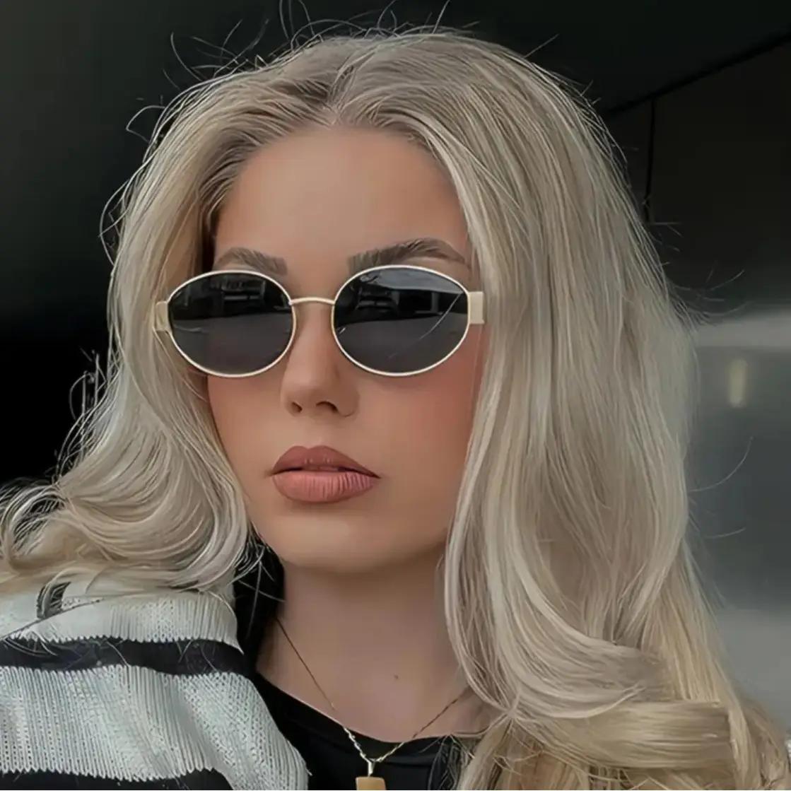 2024 New Metal Oval Sunglasses European American Fashion — feature 8
