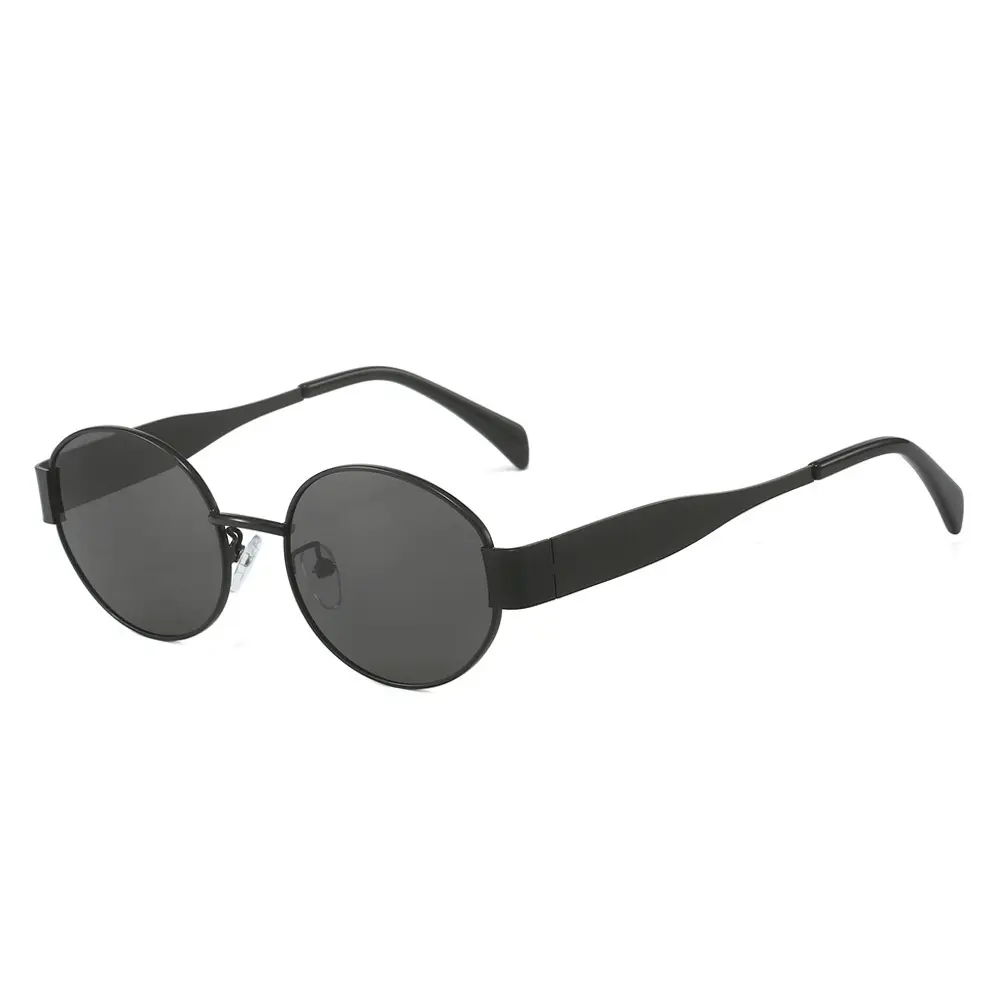 2024 New Metal Oval Sunglasses European American Fashion