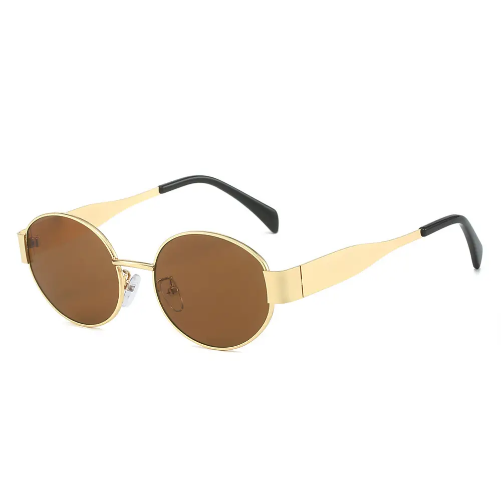 2024 New Metal Oval Sunglasses European American Fashion - Image 3