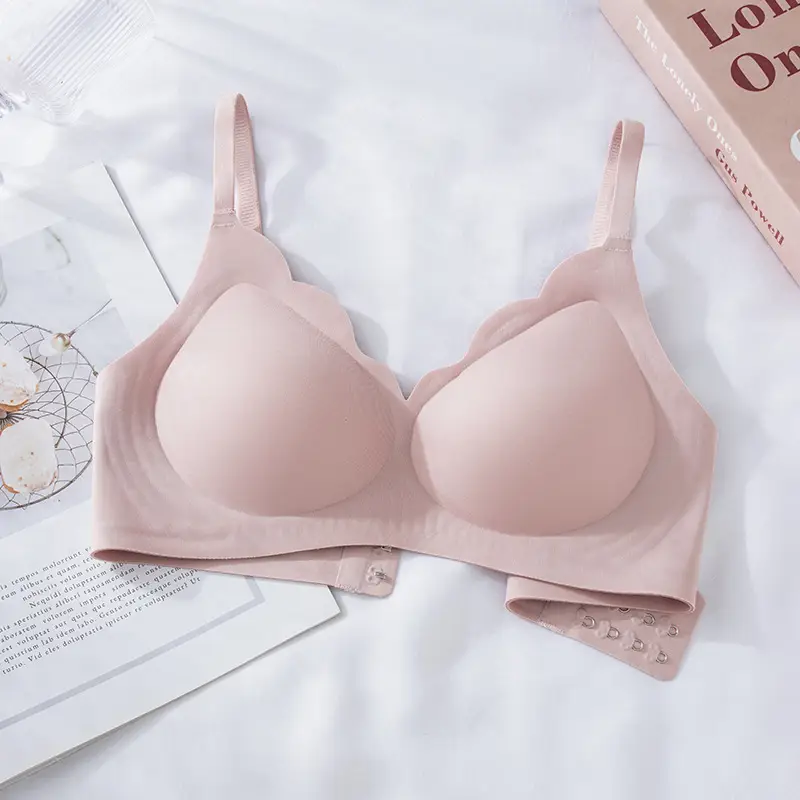 Petal-Edged Jelly Bra Without Underwire, Small Bust Gathering, Thin Side Breast Support, Anti-Sagging, Beautiful Back Bra