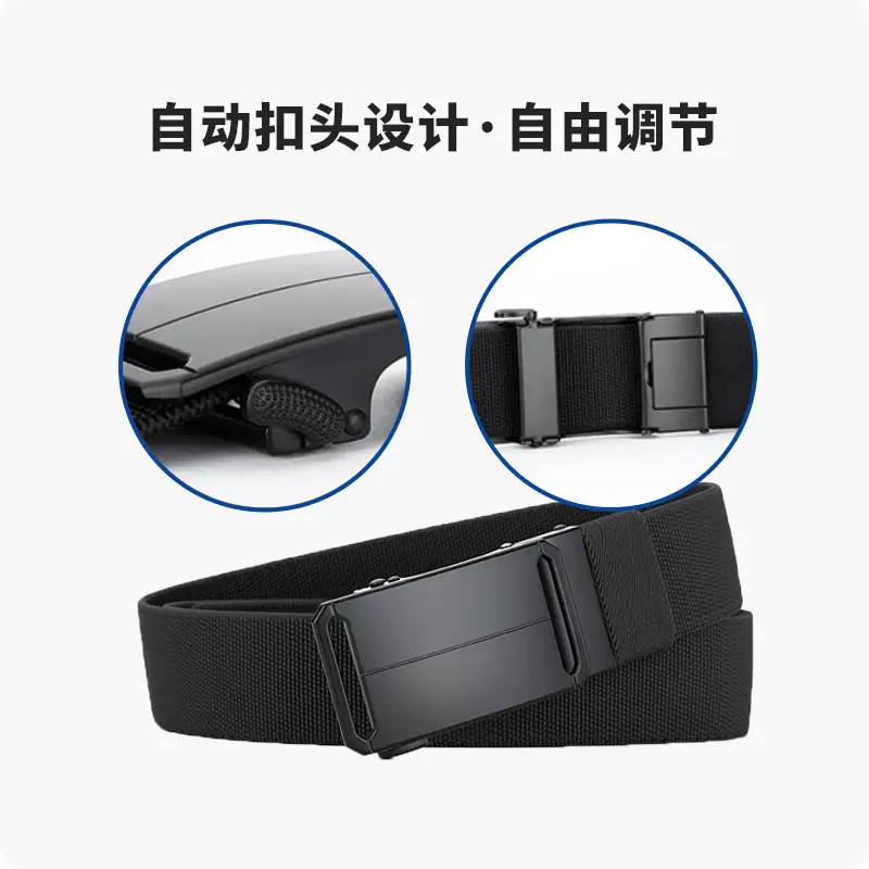 Automatic Buckle Belt for Men Black Adjustable - Image 8