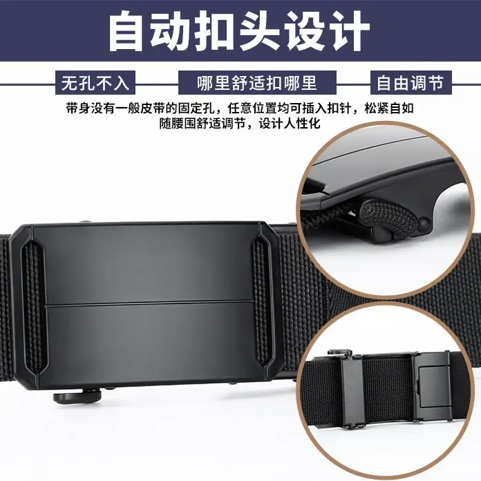 Automatic Buckle Belt for Men Black Adjustable - Image 10