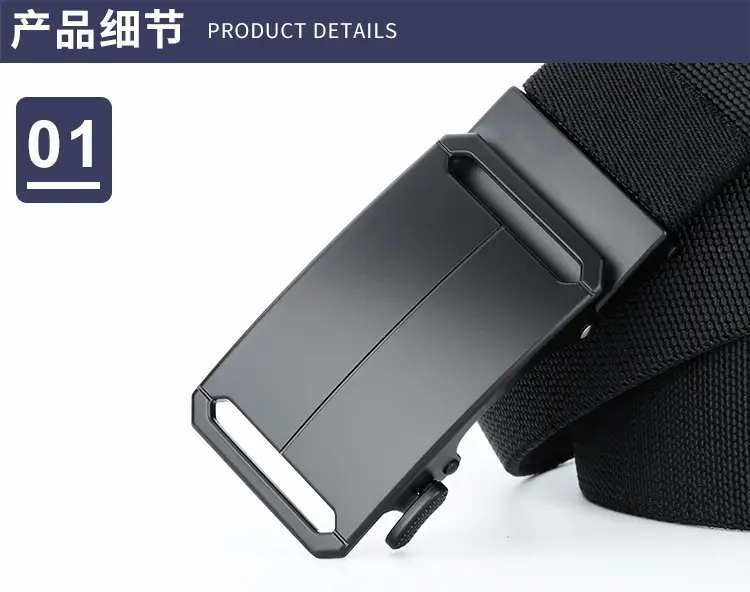 Automatic Buckle Belt for Men Black Adjustable — feature 10