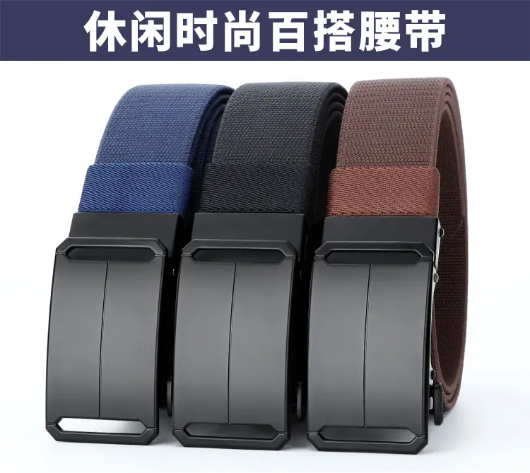 Automatic Buckle Belt for Men Black Adjustable — feature 6