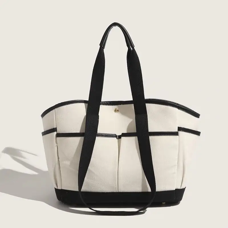 New Style Large Capacity Mummy Bag Casual All-match Shoulder Portable Lightweight Canvas Multi-function Tote Bag - Image 5