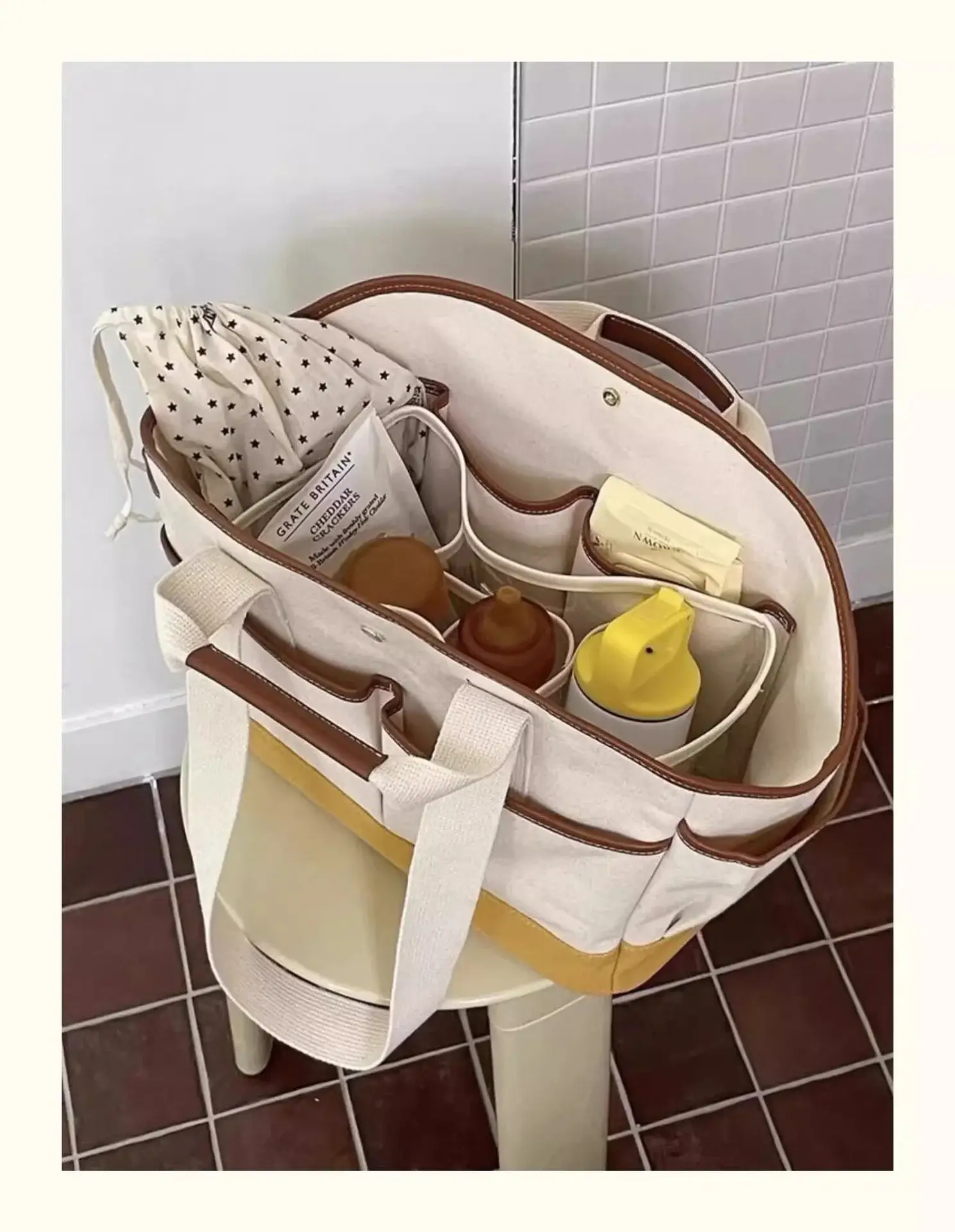 New Style Large Capacity Mummy Bag Casual All-match Shoulder Portable Lightweight Canvas Multi-function Tote Bag — feature 7