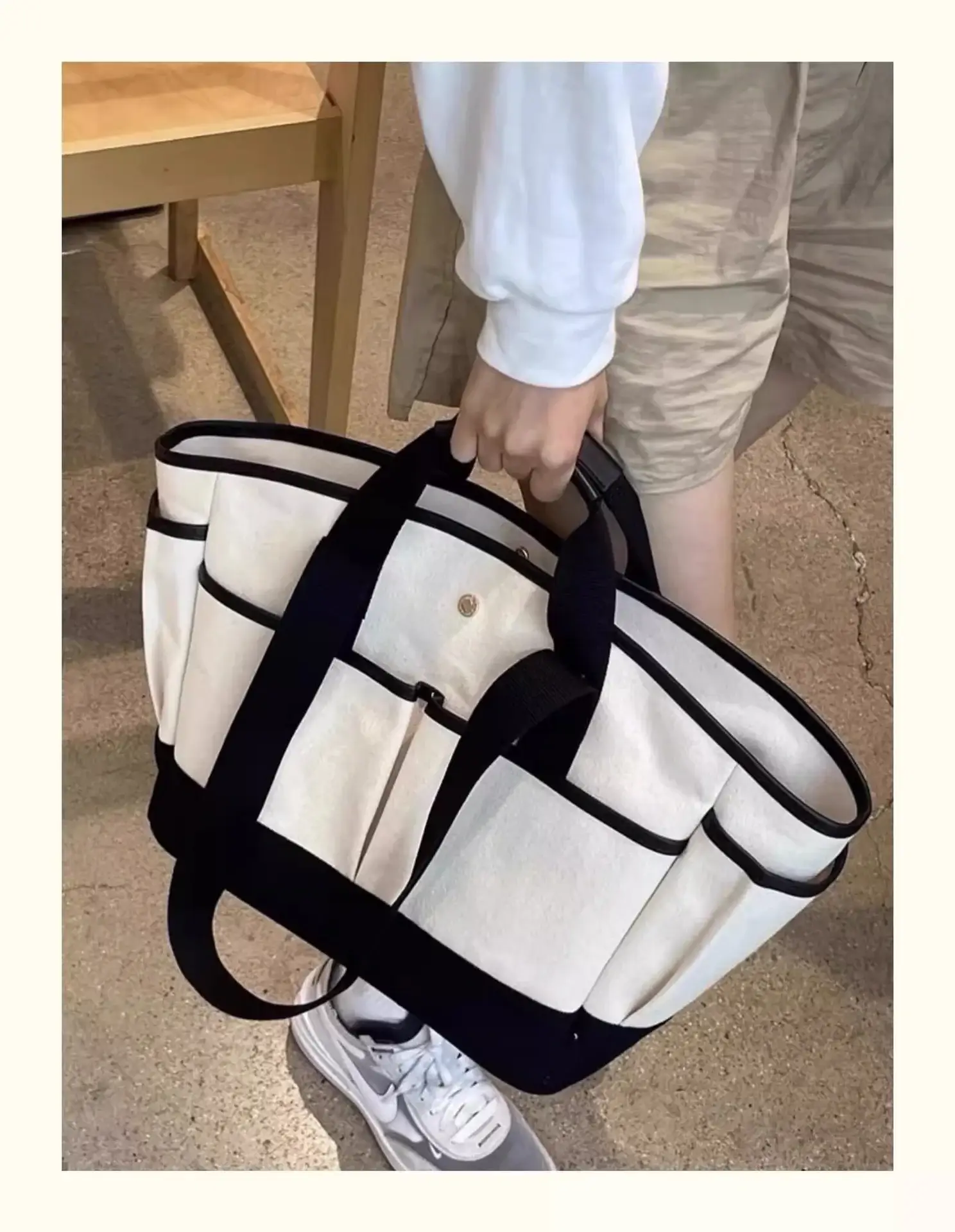 New Style Large Capacity Mummy Bag Casual All-match Shoulder Portable Lightweight Canvas Multi-function Tote Bag — feature 8