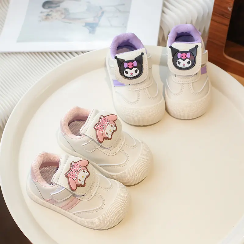 Pink Cartoon Baby Sneakers with Velcro Closure - Image 4