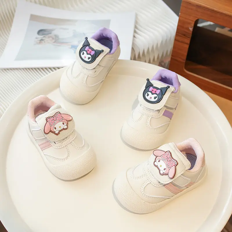 Pink Cartoon Baby Sneakers with Velcro Closure - Image 5