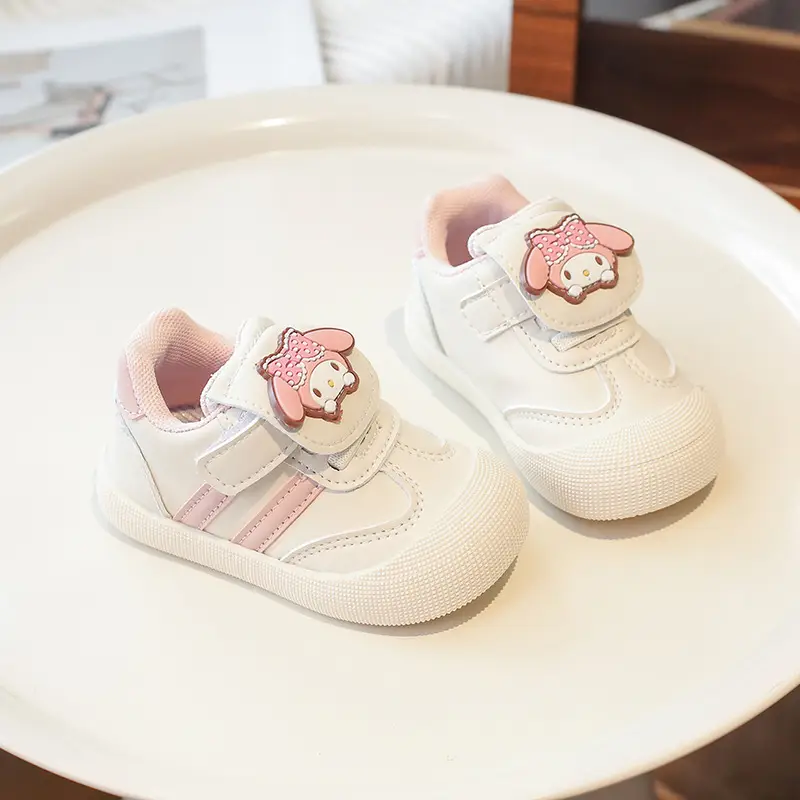 Pink Cartoon Baby Sneakers with Velcro Closure - Image 6