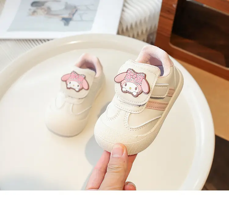 Pink Cartoon Baby Sneakers with Velcro Closure — feature 10