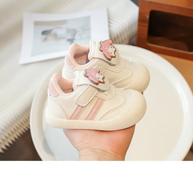 Pink Cartoon Baby Sneakers with Velcro Closure — feature 12