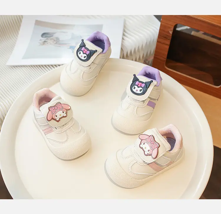 Pink Cartoon Baby Sneakers with Velcro Closure — feature 7