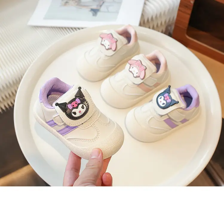 Pink Cartoon Baby Sneakers with Velcro Closure — feature 9