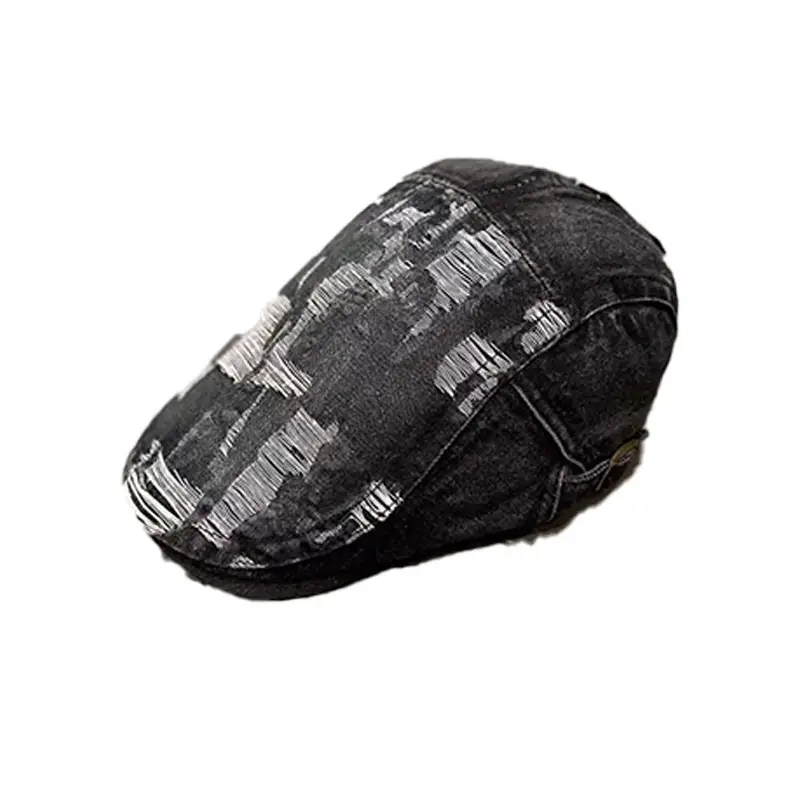 Retro Washed Denim Beret for Men Women Spring Summer Street Style - Image 2
