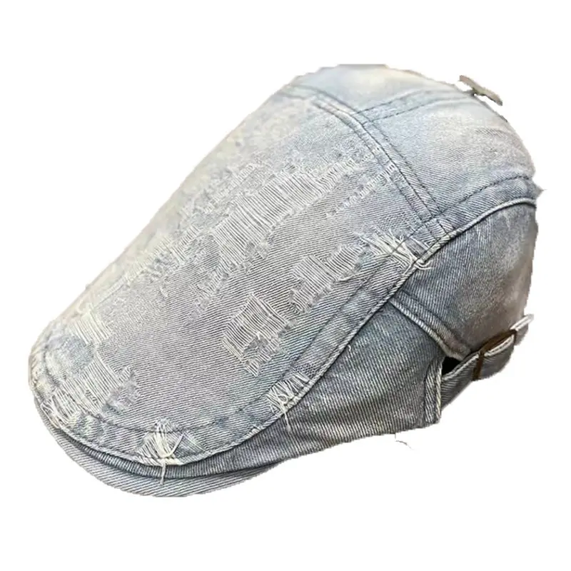 Retro Washed Denim Beret for Men Women Spring Summer Street Style - Image 3