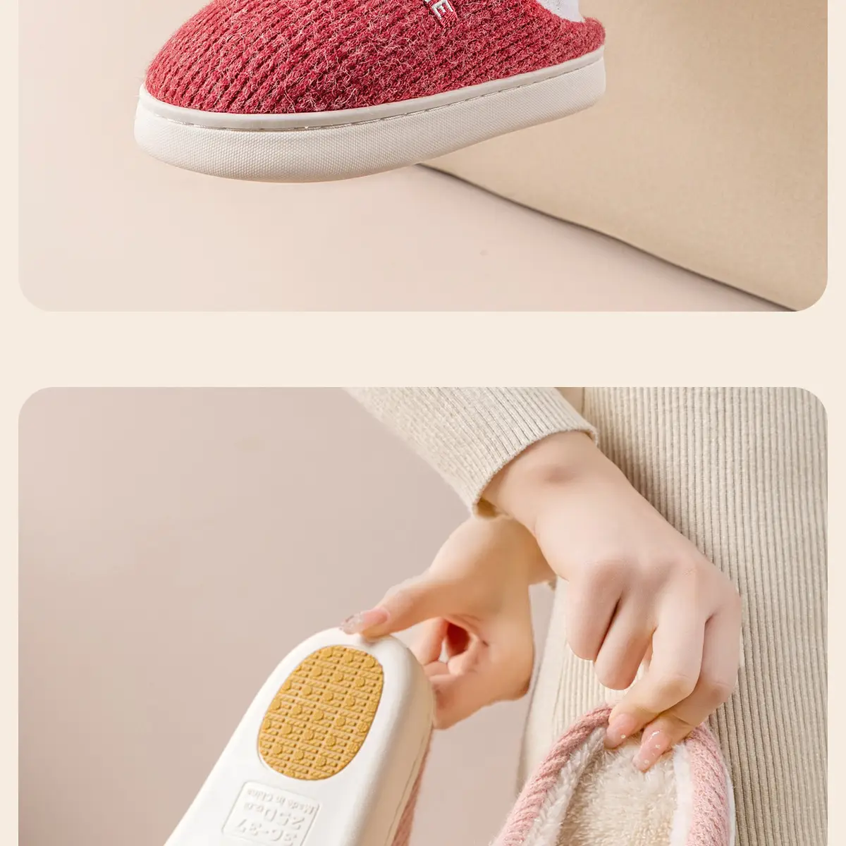 Women Winter Non-Slip Fleece Lined Slippers — feature 18
